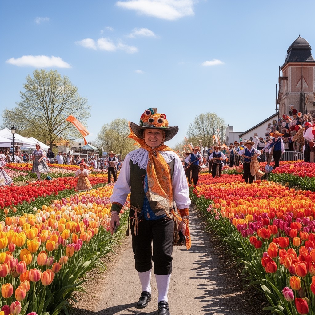 AI-generated illustration of Orange City Tulip Festival