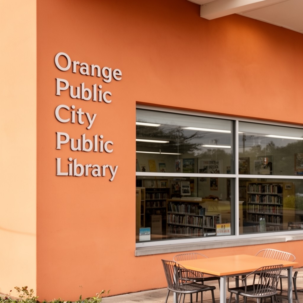 AI-generated illustration of Orange City Public Library