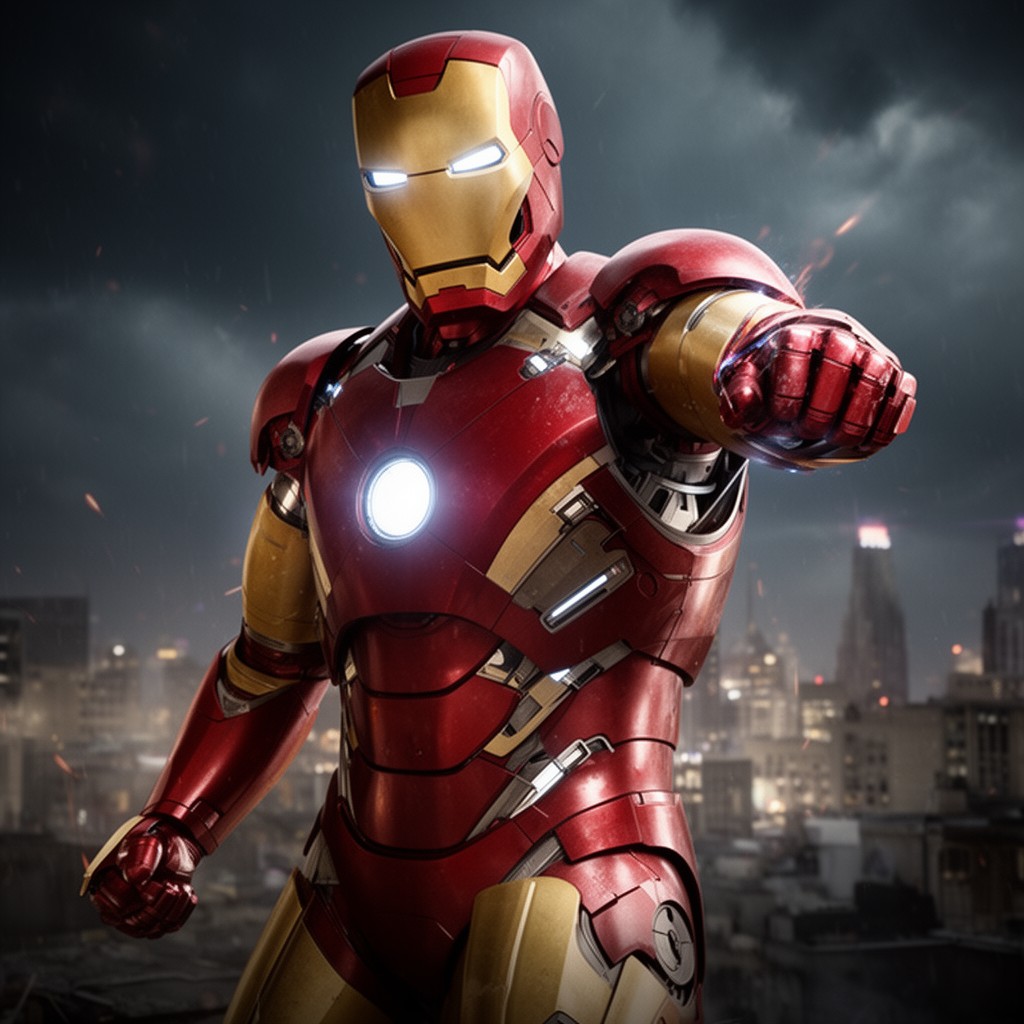 AI-generated illustration of Iron Man (2008 film) score