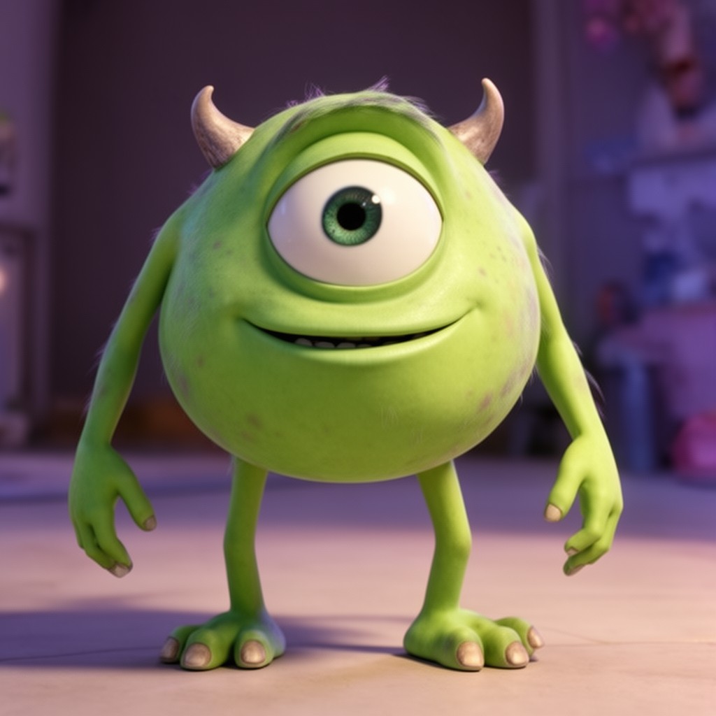 AI-generated illustration of Mike Wazowski