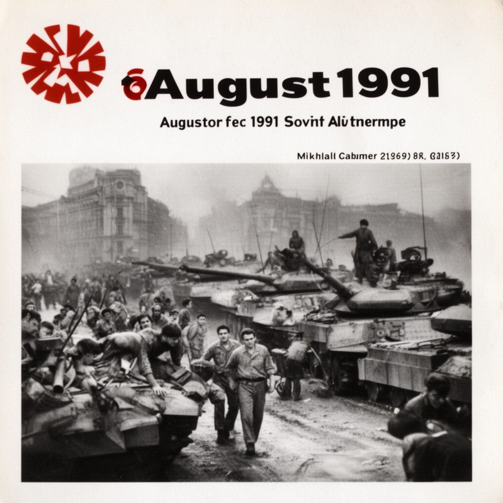 AI-generated illustration of August 1991 Soviet coup attempt