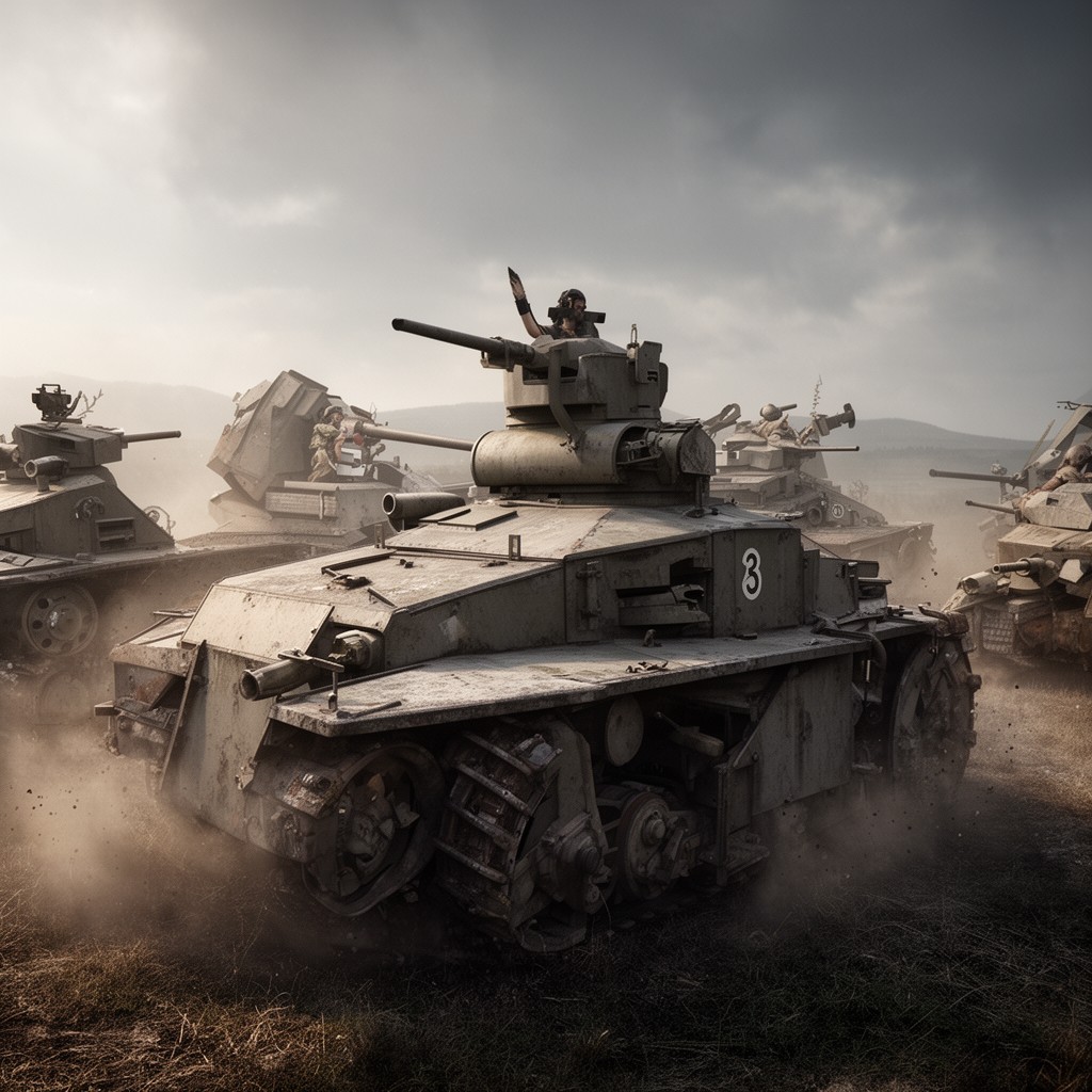 AI-generated illustration of Panzer I tanks