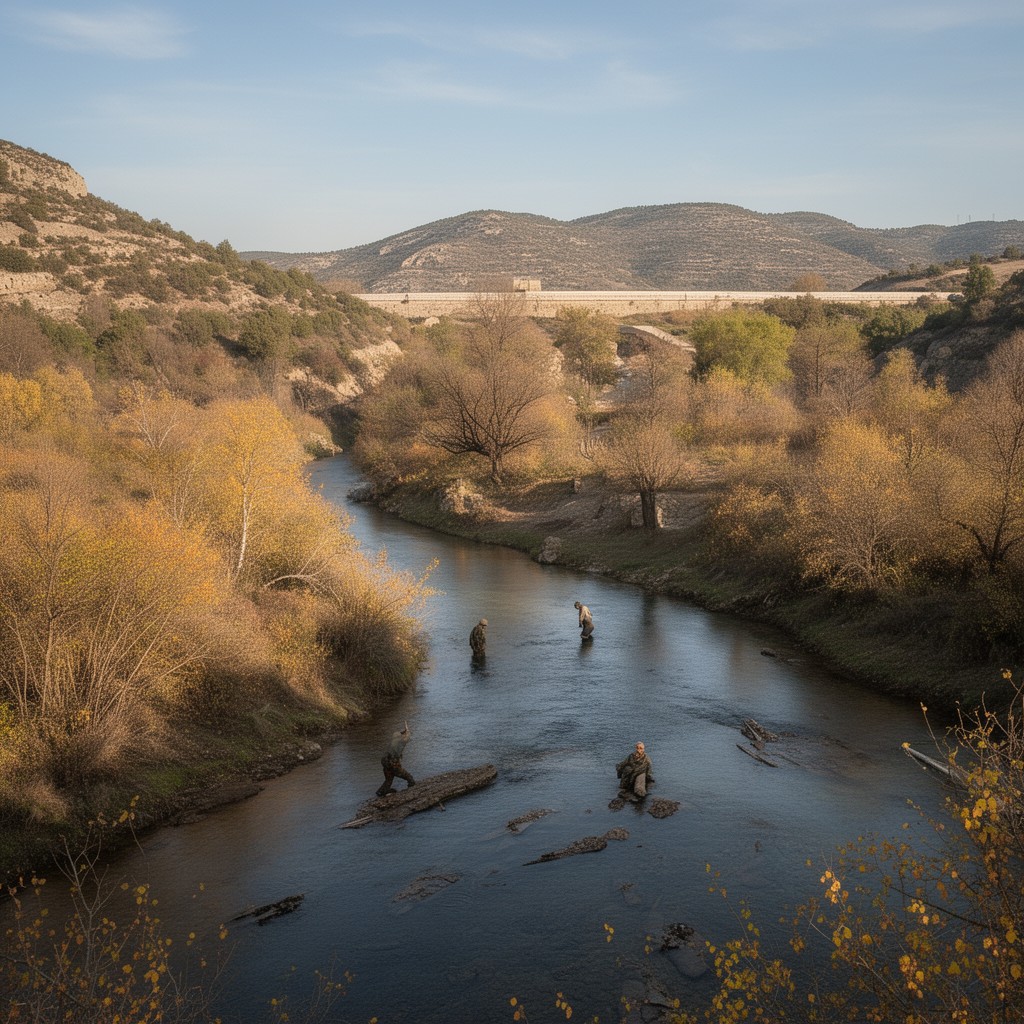 AI-generated illustration of Jarama River