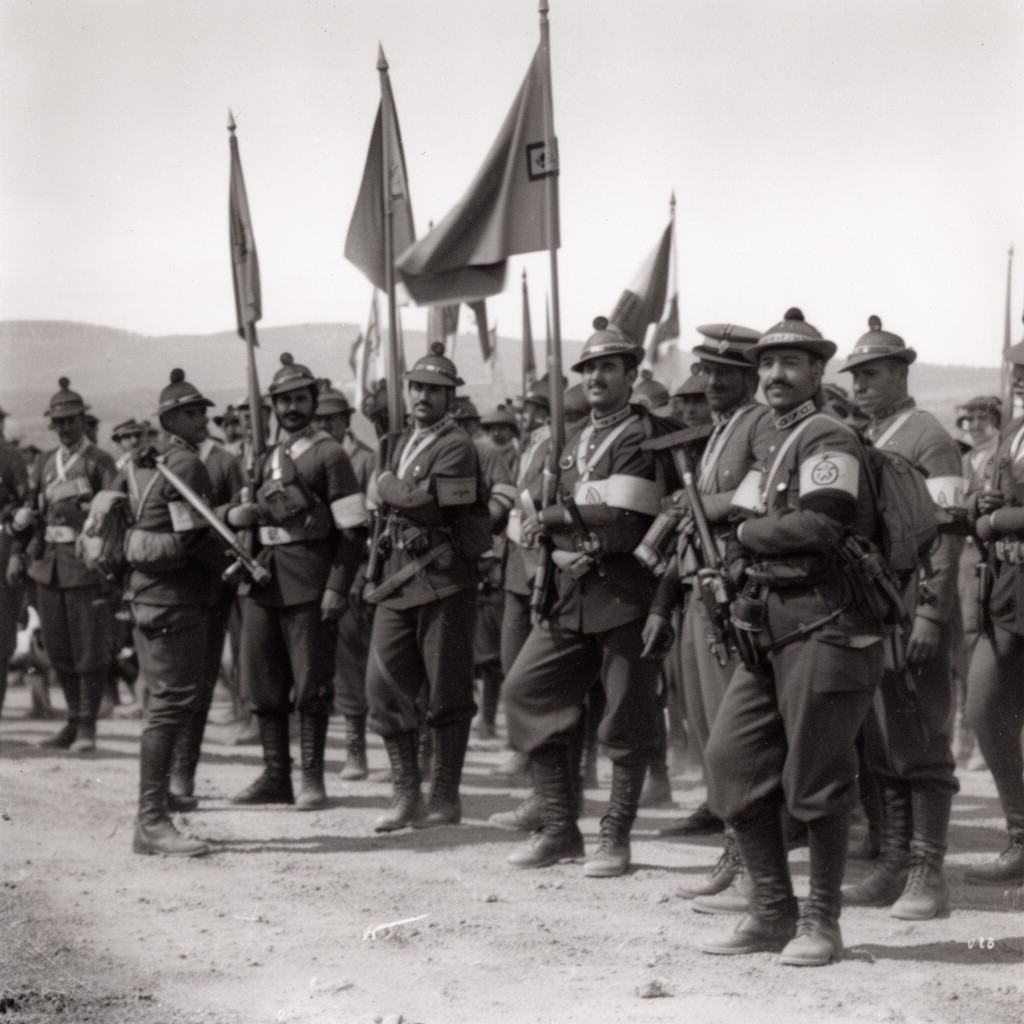 AI-generated illustration of Regulares (Moroccan troops)