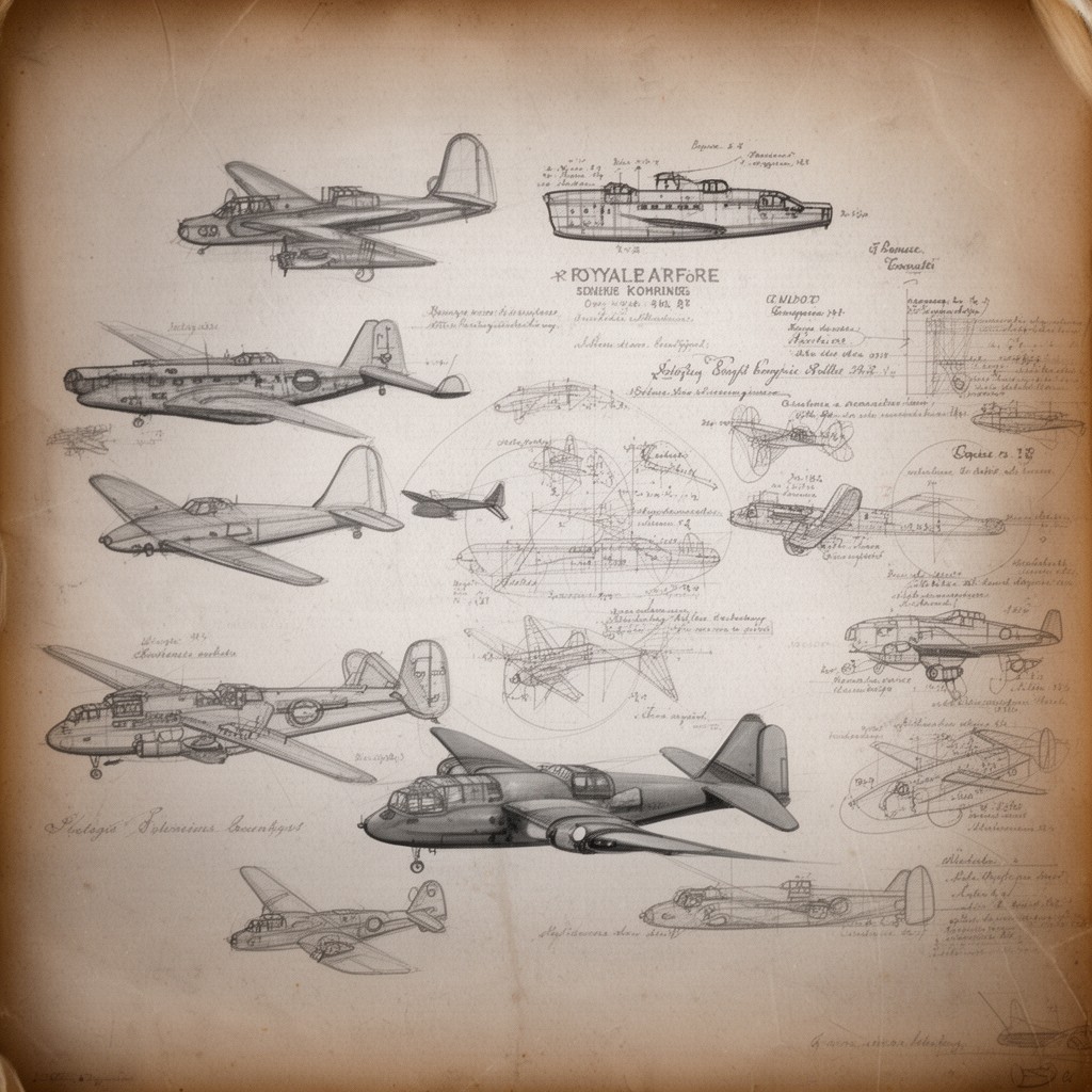 AI-generated illustration of Royal Air Force strategic bombing doctrine