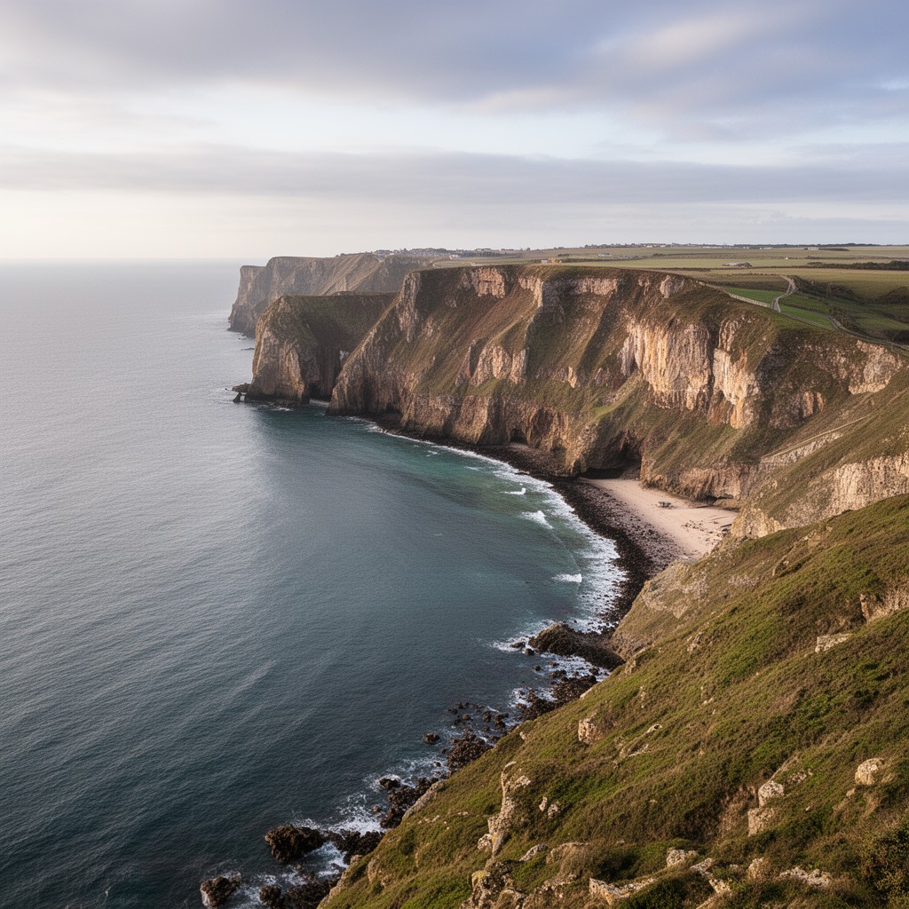 AI-generated illustration of United Kingdom coastline