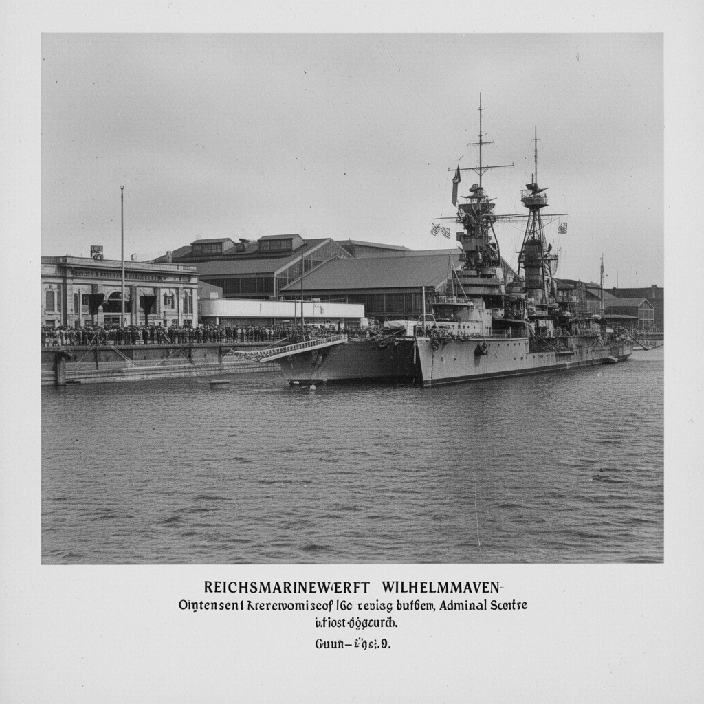 AI-generated illustration of Reichsmarinewerft Wilhelmshaven