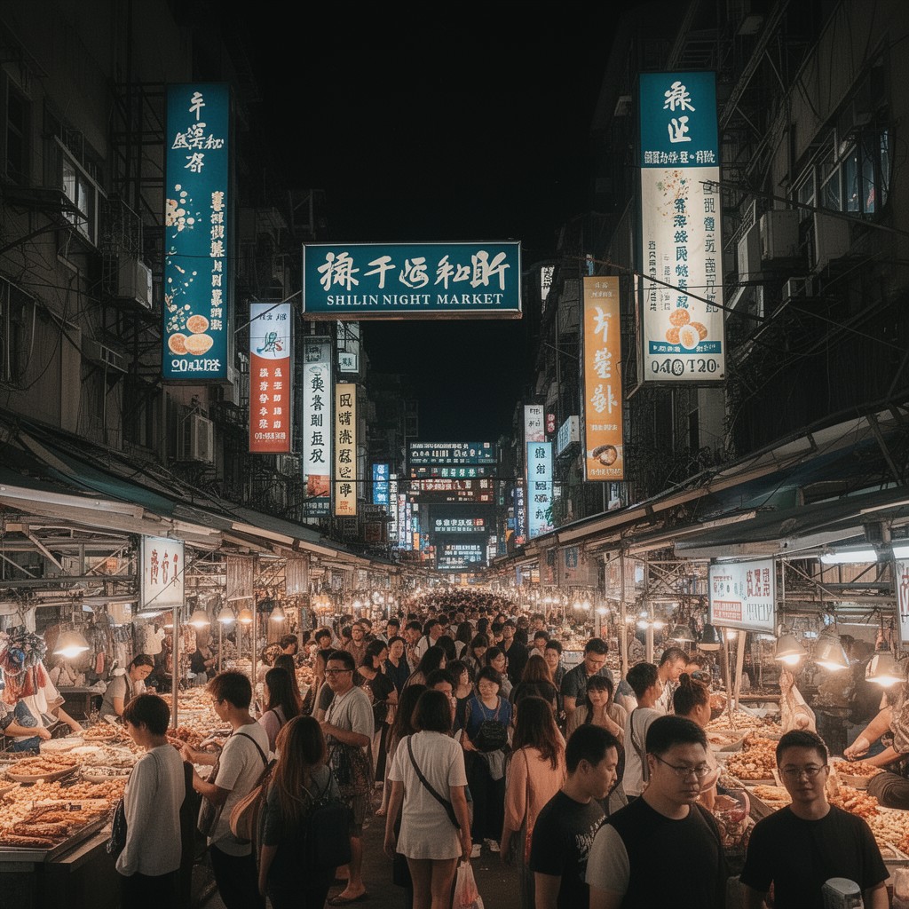 AI-generated illustration of Shilin Night Market