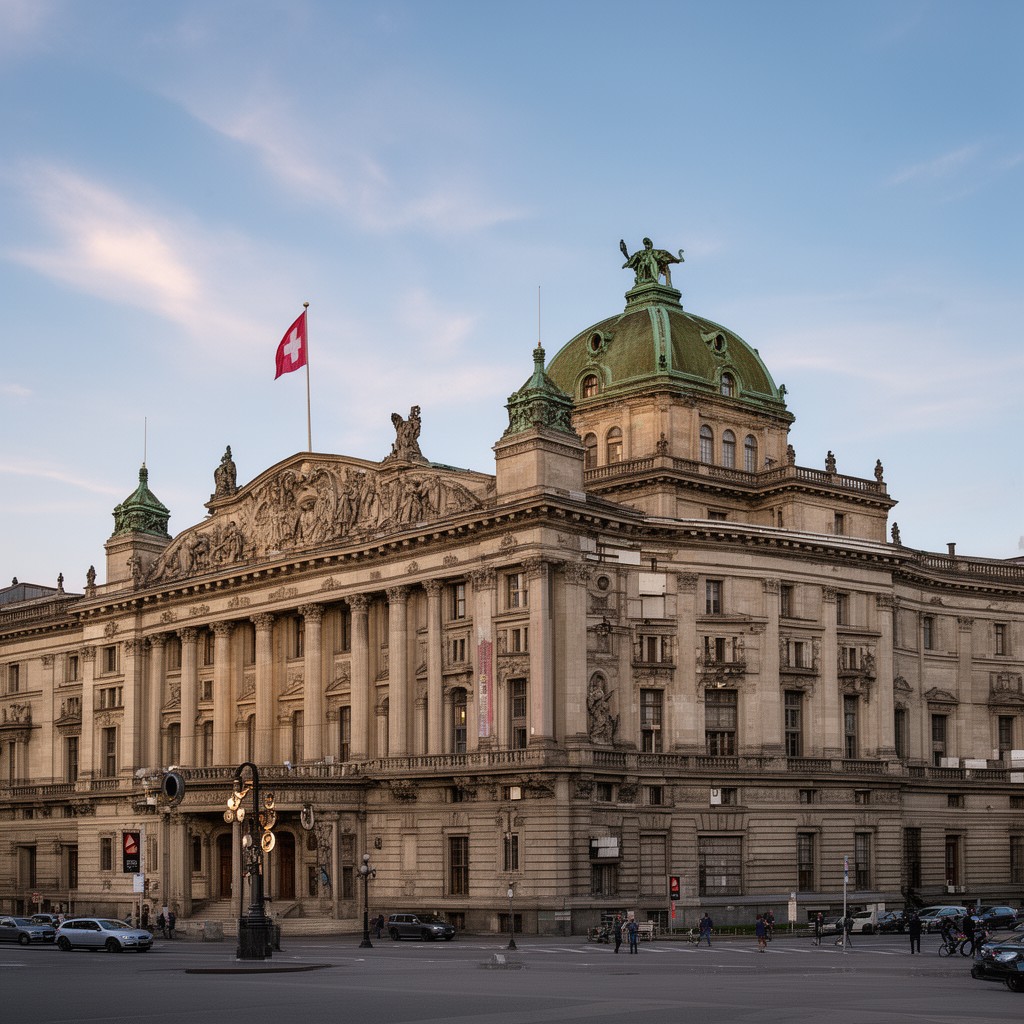 AI-generated illustration of Federal Palace of Switzerland