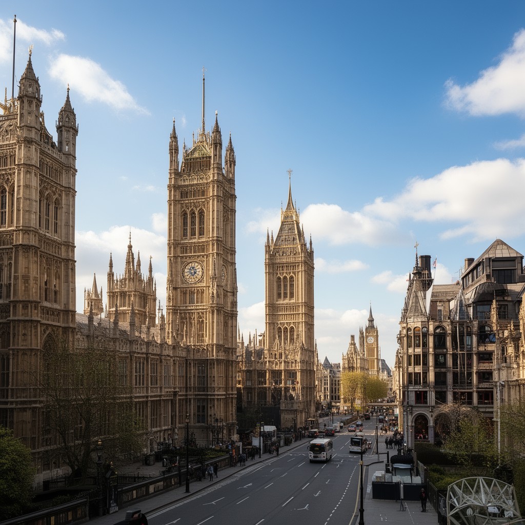 AI-generated illustration of Westminster, London, England