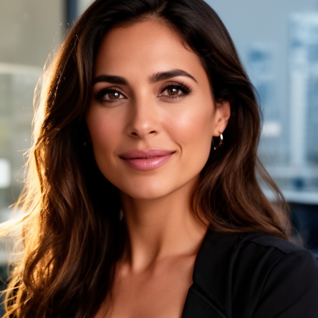 AI-generated illustration of Sarah Shahi