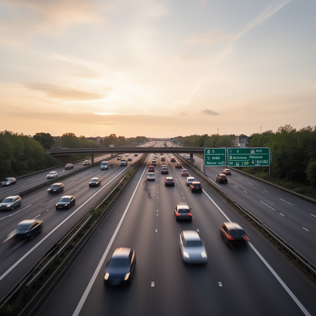 AI-generated illustration of M42 motorway