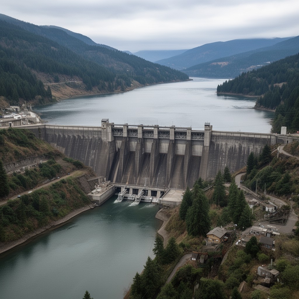 AI-generated illustration of McNary Dam