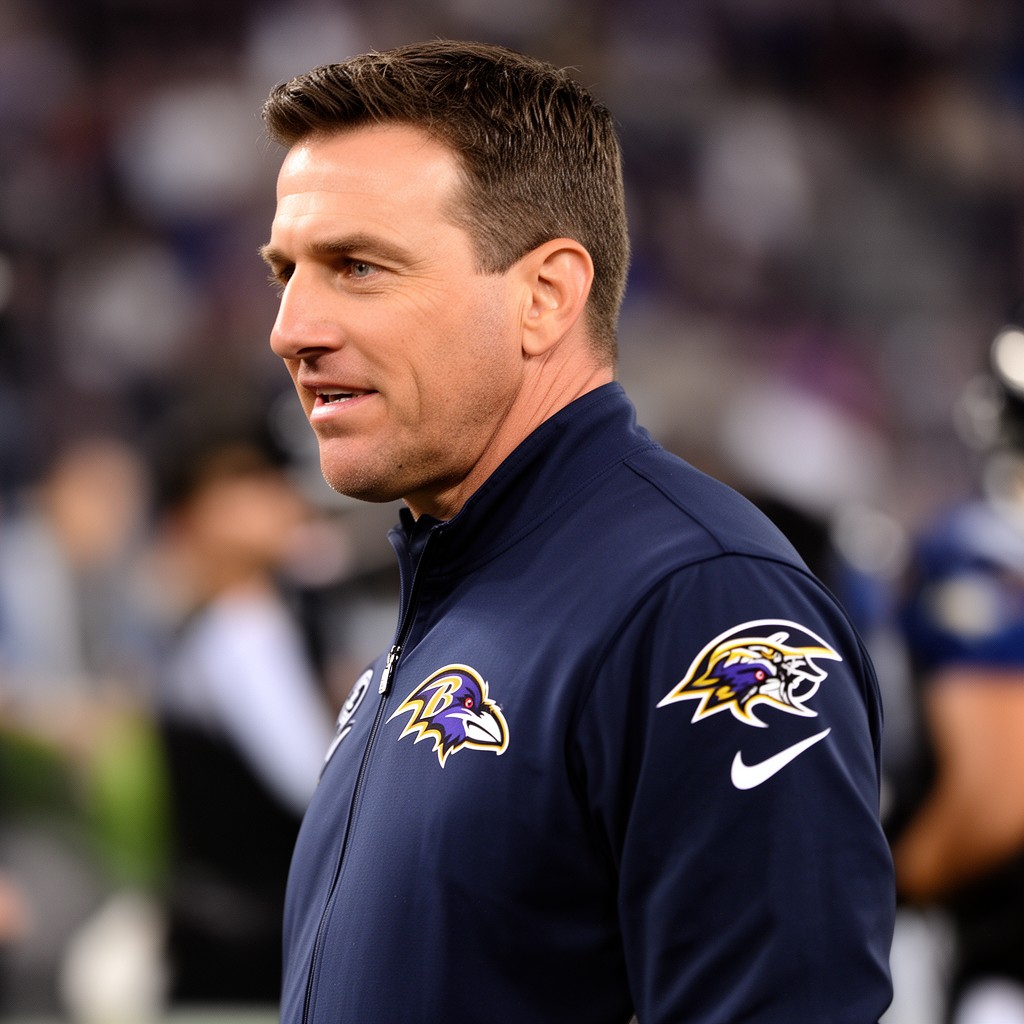 AI-generated illustration of John Harbaugh