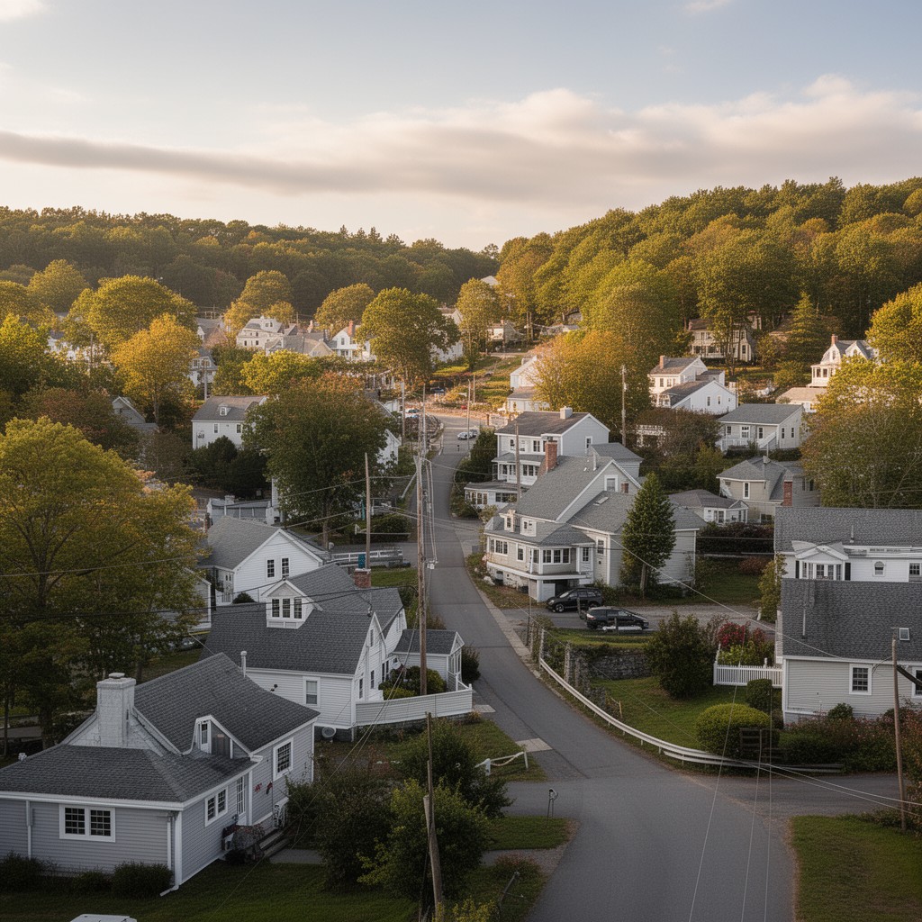 AI-generated illustration of Hampton Falls, New Hampshire
