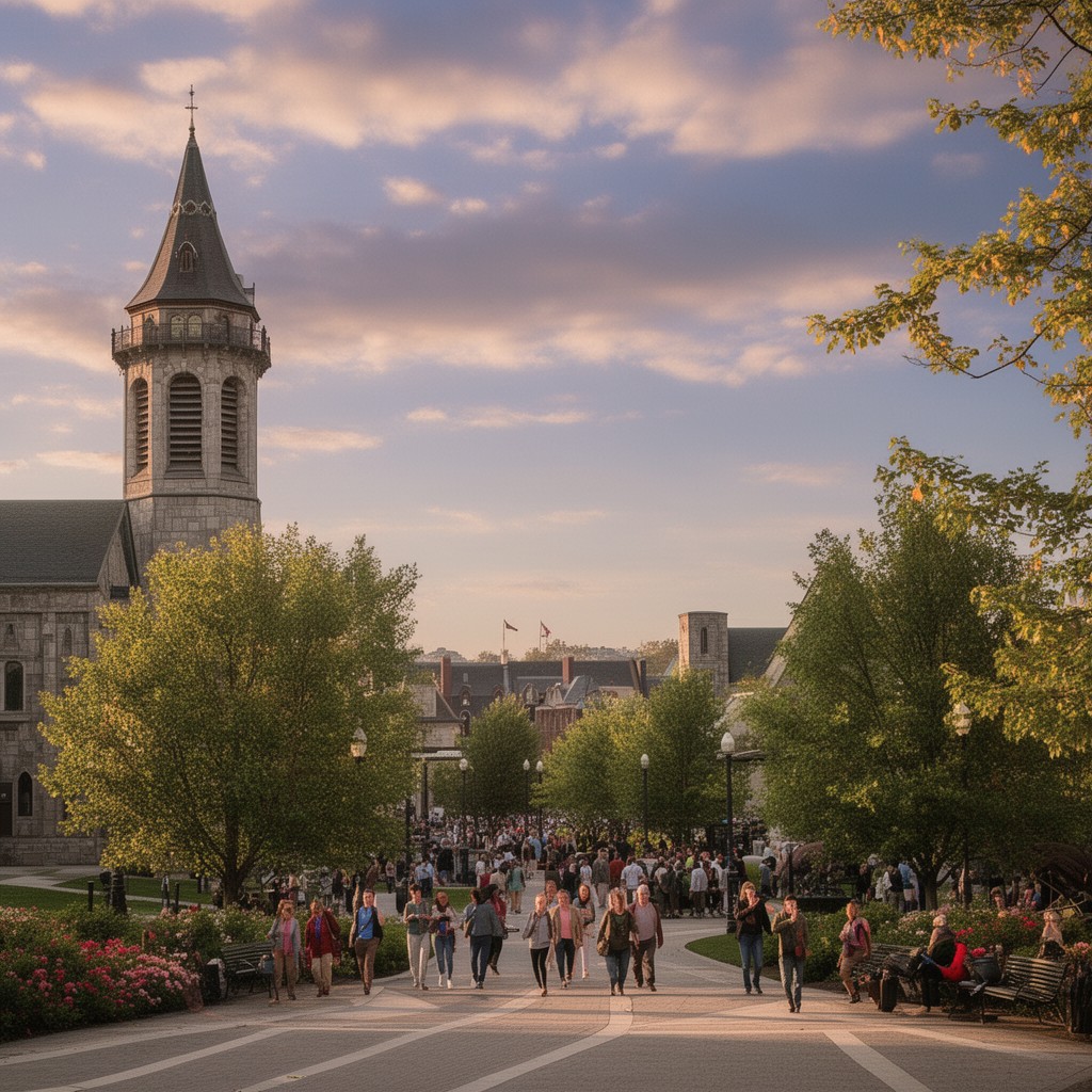 AI-generated illustration of St. Olaf College