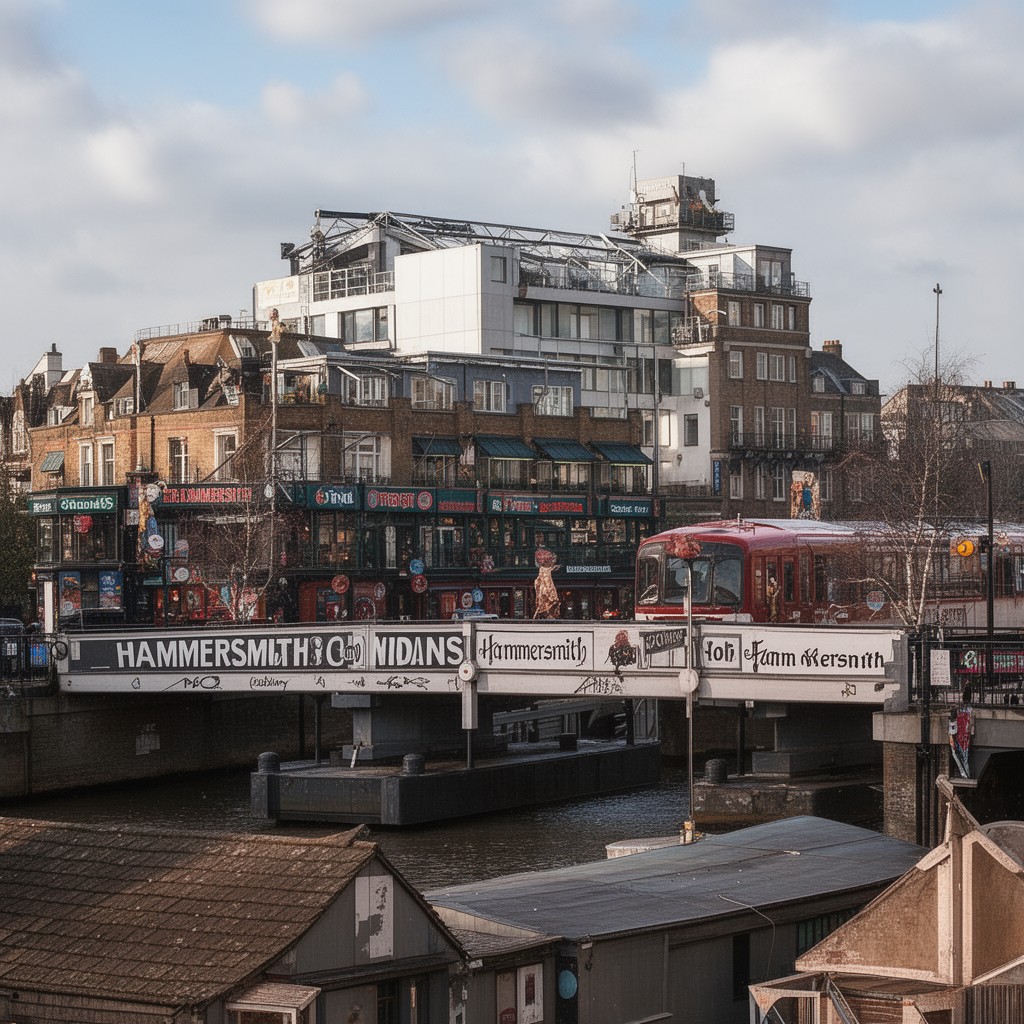 AI-generated illustration of Hammersmith, London, England