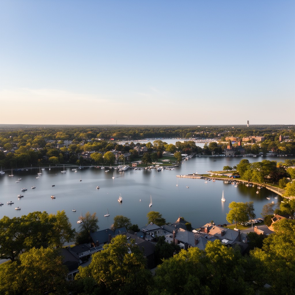 AI-generated illustration of Lake Mendota