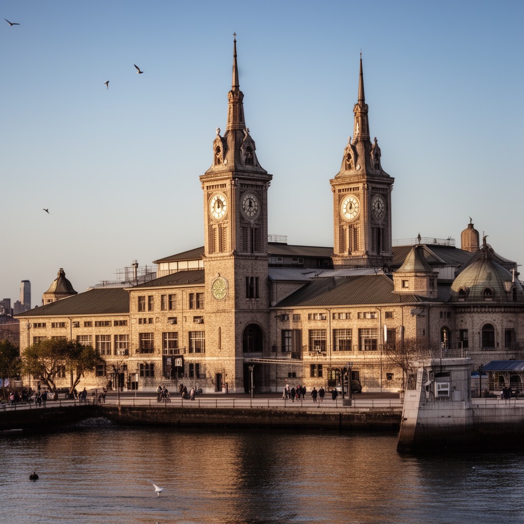AI-generated illustration of Ellis Island