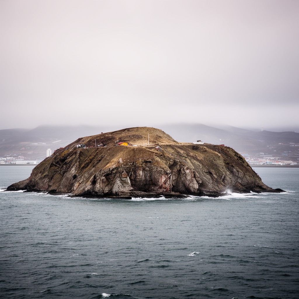 AI-generated illustration of Big Diomede Island