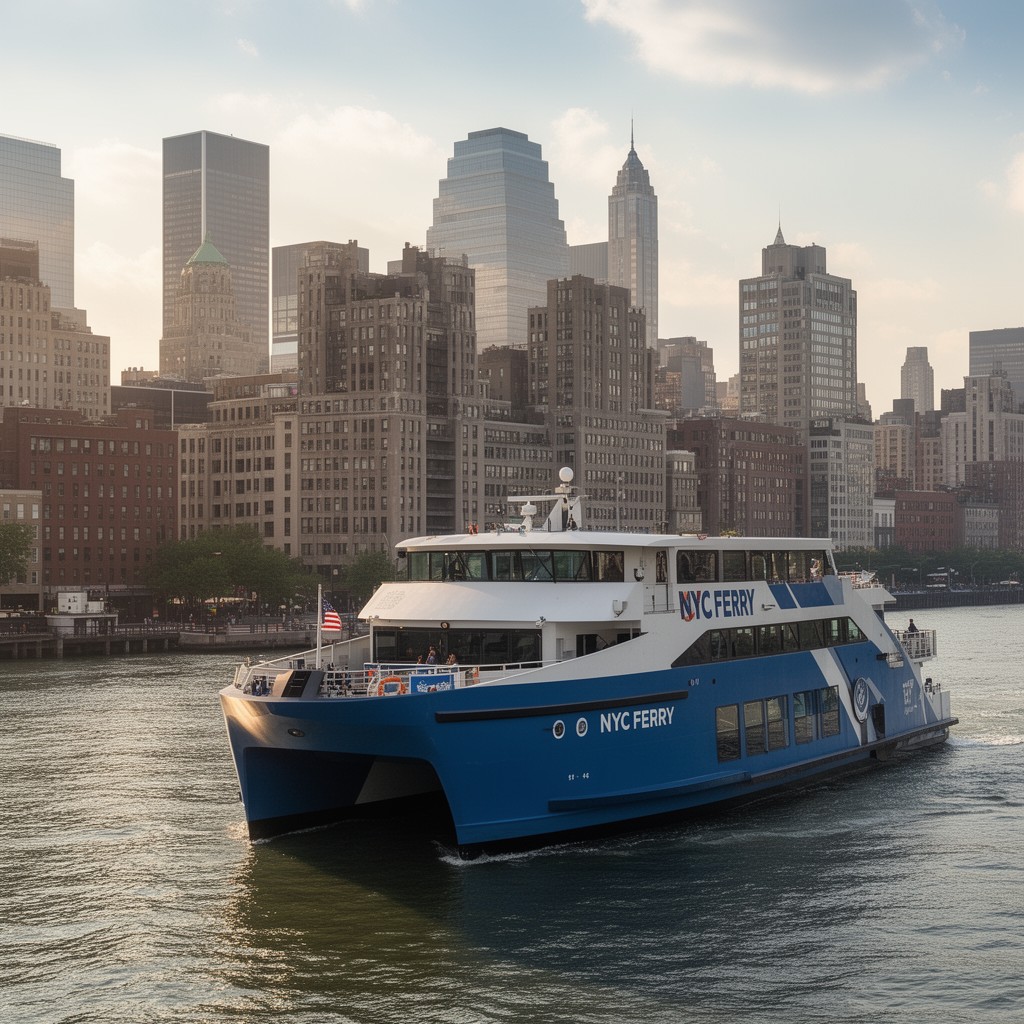 AI-generated illustration of NYC Ferry