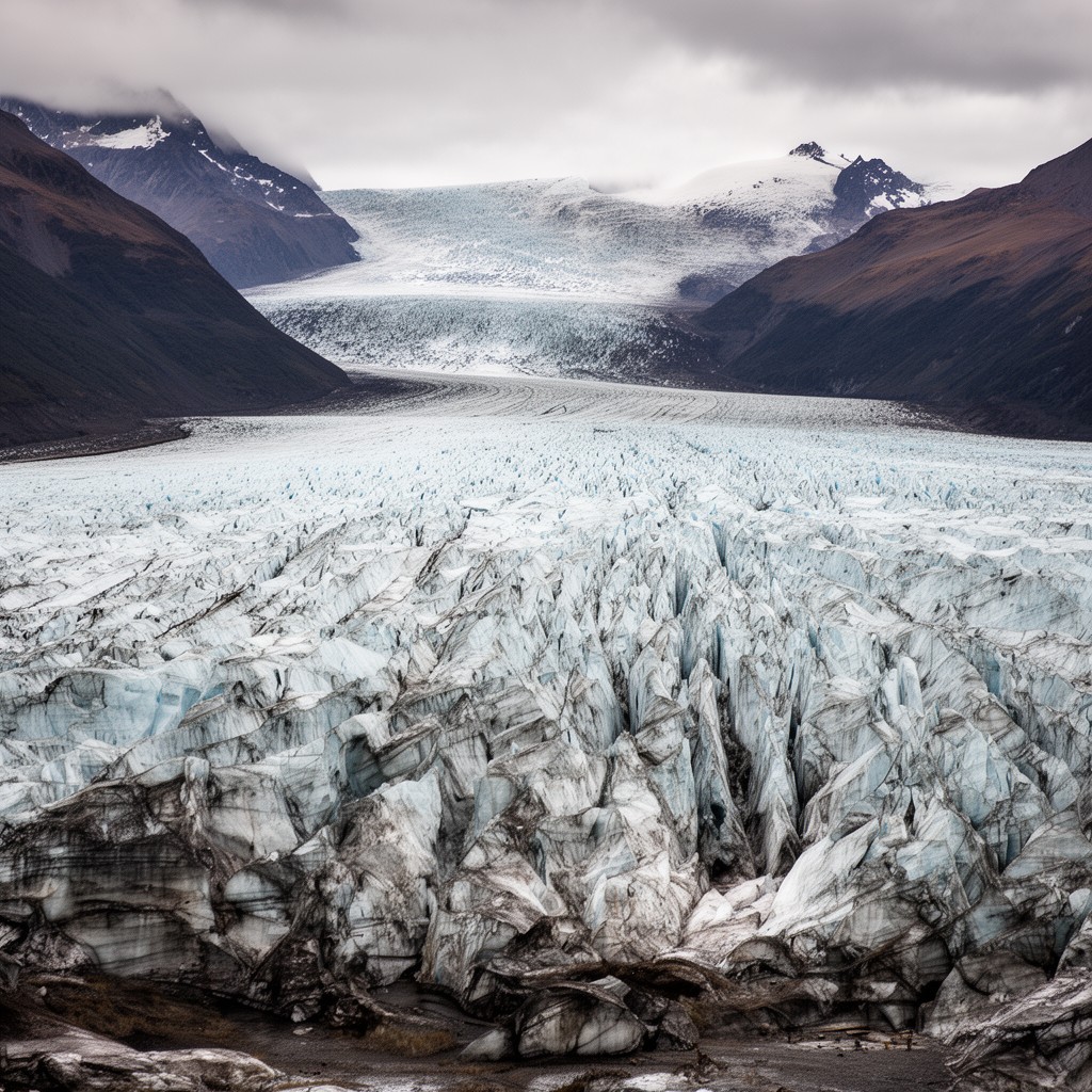 AI-generated illustration of Nef Glacier