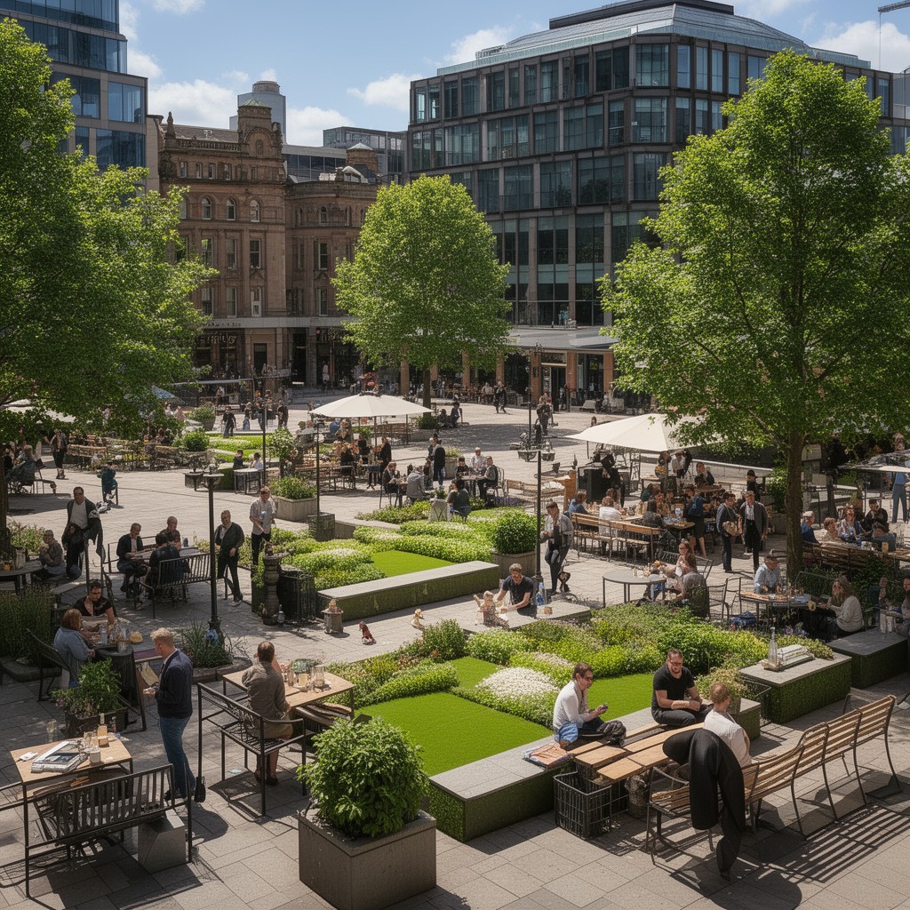 AI-generated illustration of Hardman Square