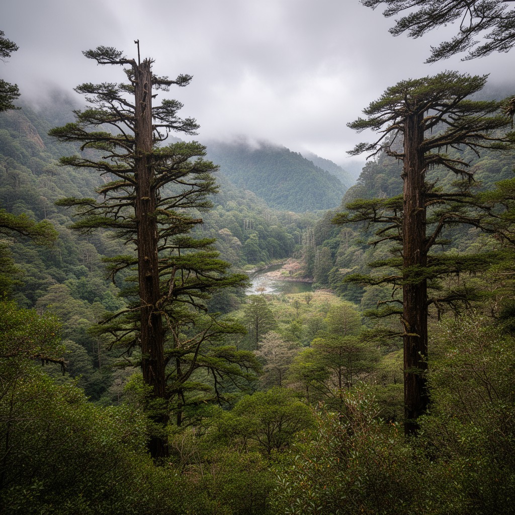 AI-generated illustration of Alerce Costero National Park