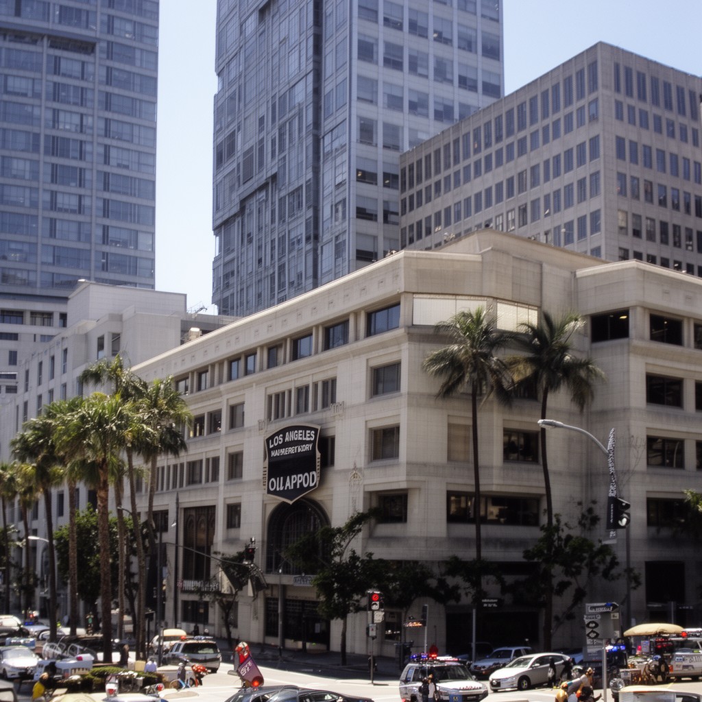 AI-generated illustration of LAPD Headquarters