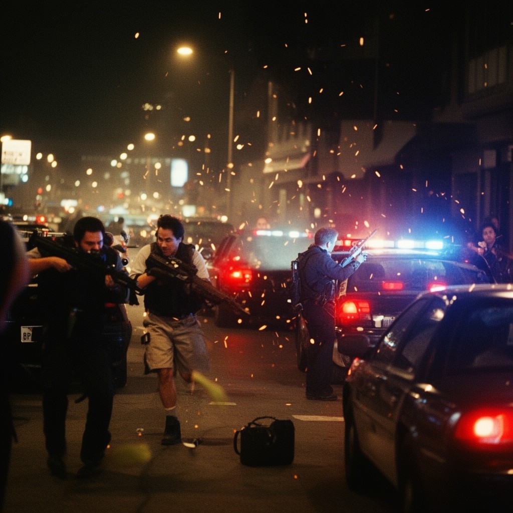 AI-generated illustration of North Hollywood shootout