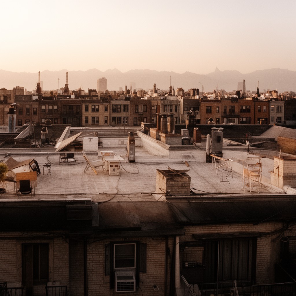 AI-generated illustration of Up on the Roof