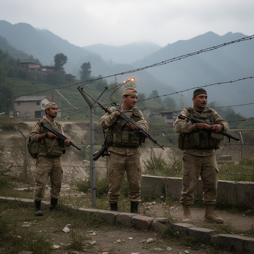 AI-generated illustration of India–Pakistan Line of Control