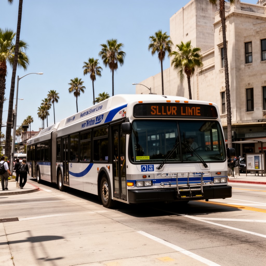 AI-generated illustration of Metro Silver Line (historical bus branding)