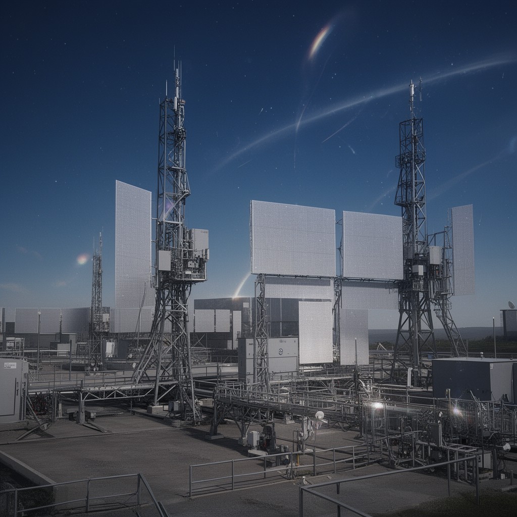 AI-generated illustration of Space Fence space surveillance system