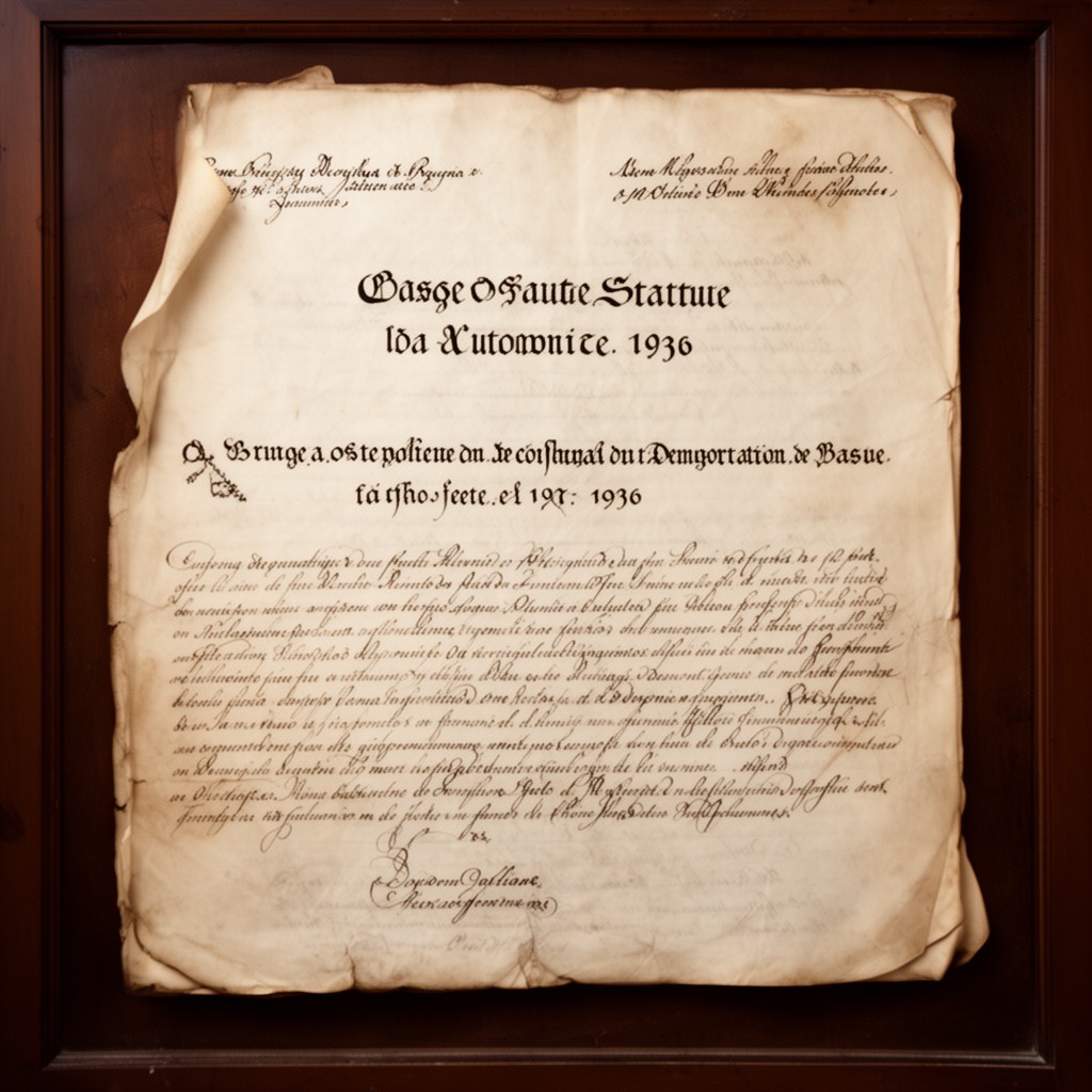 AI-generated illustration of Basque Statute of Autonomy (1936)