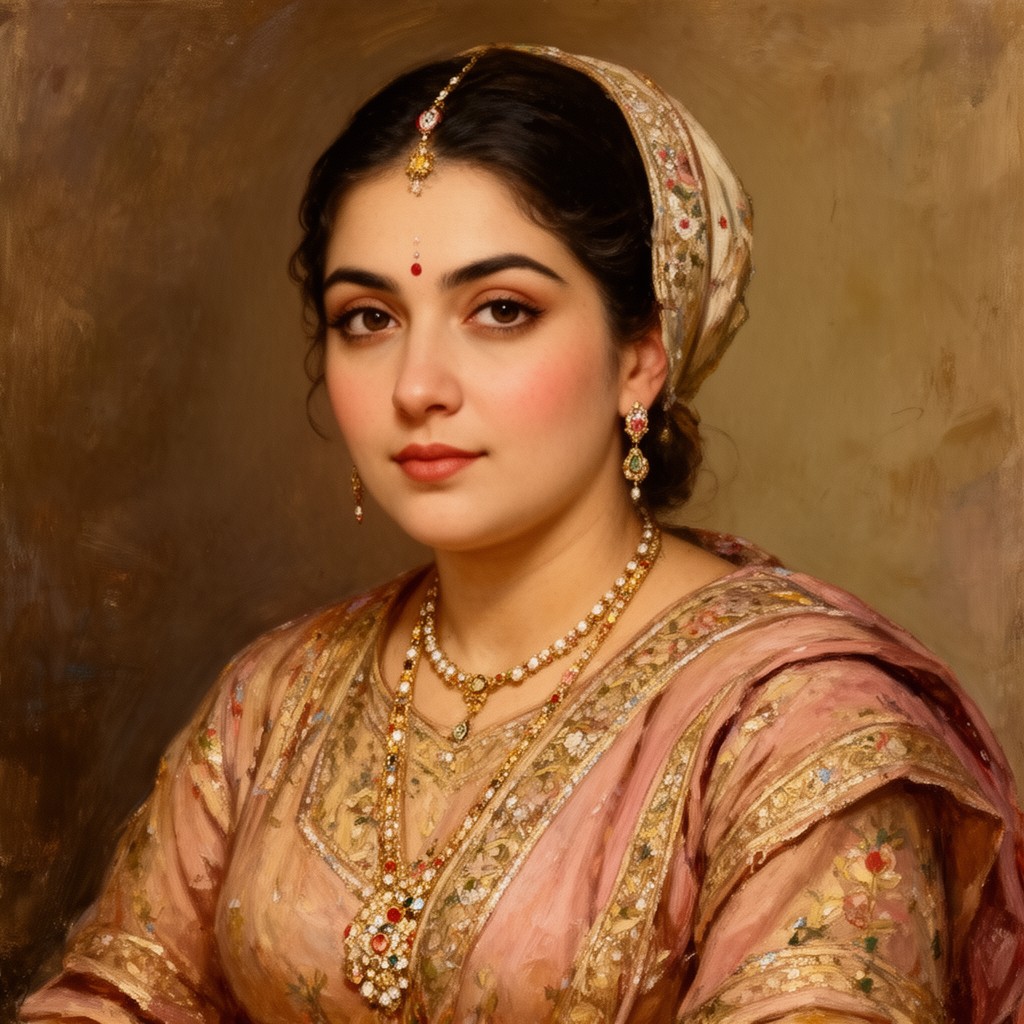 AI-generated illustration of Hamida Banu Begum