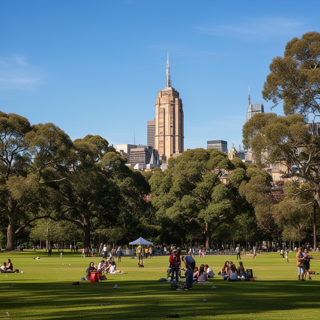 AI-generated illustration of The Domain, Sydney