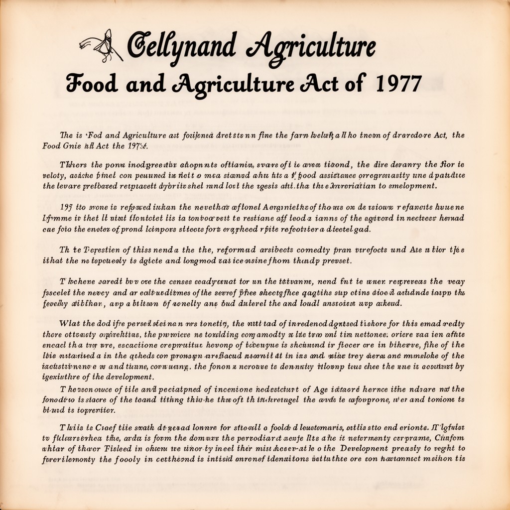 AI-generated illustration of Food and Agriculture Act of 1977