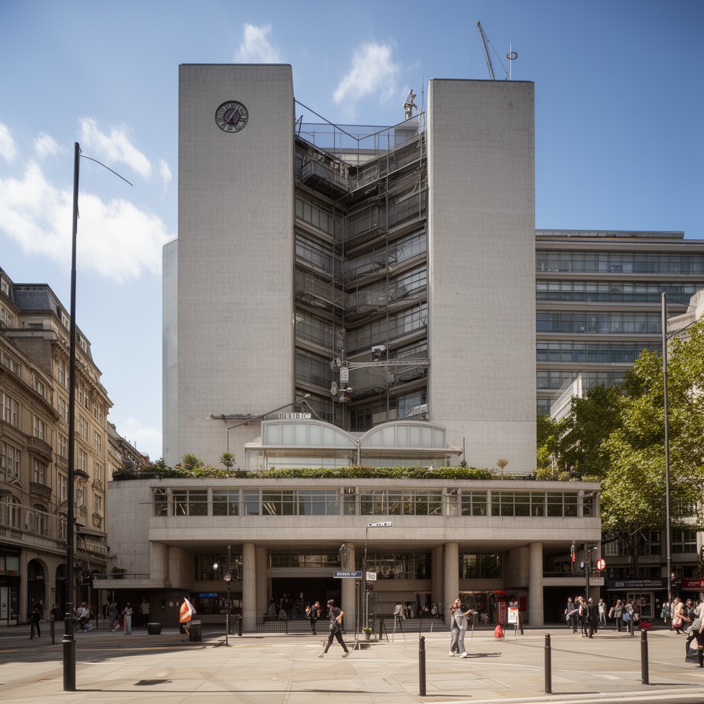 AI-generated illustration of Broadcasting House