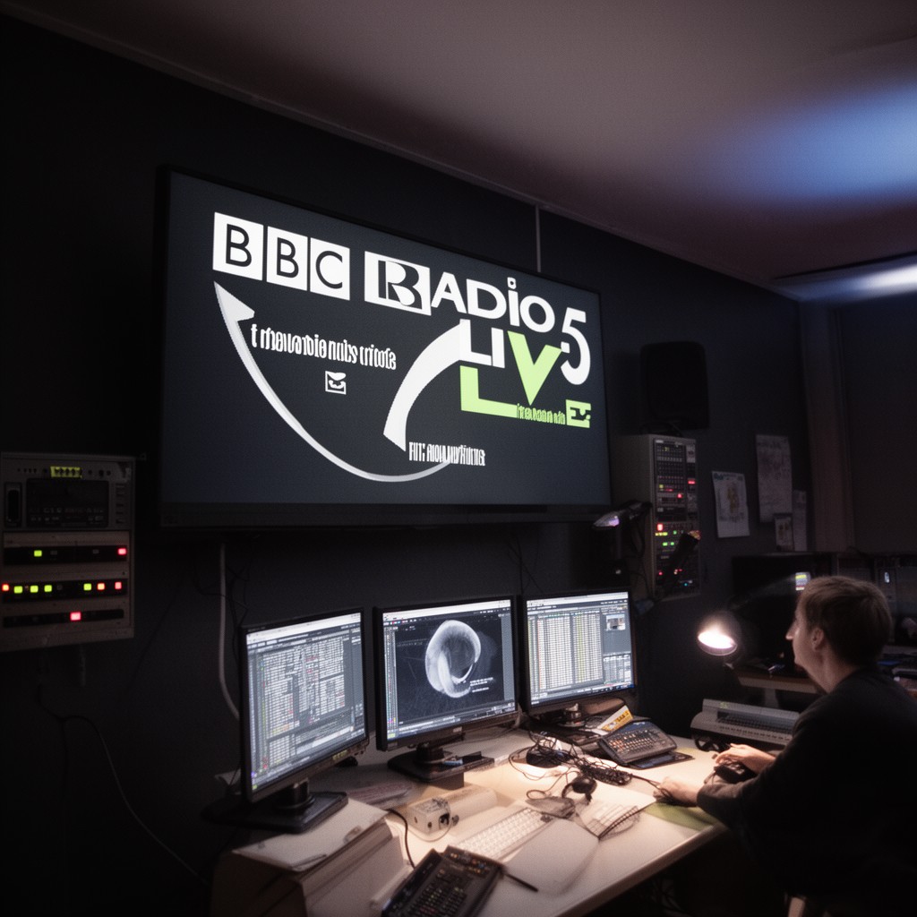 AI-generated illustration of BBC Radio 5 Live