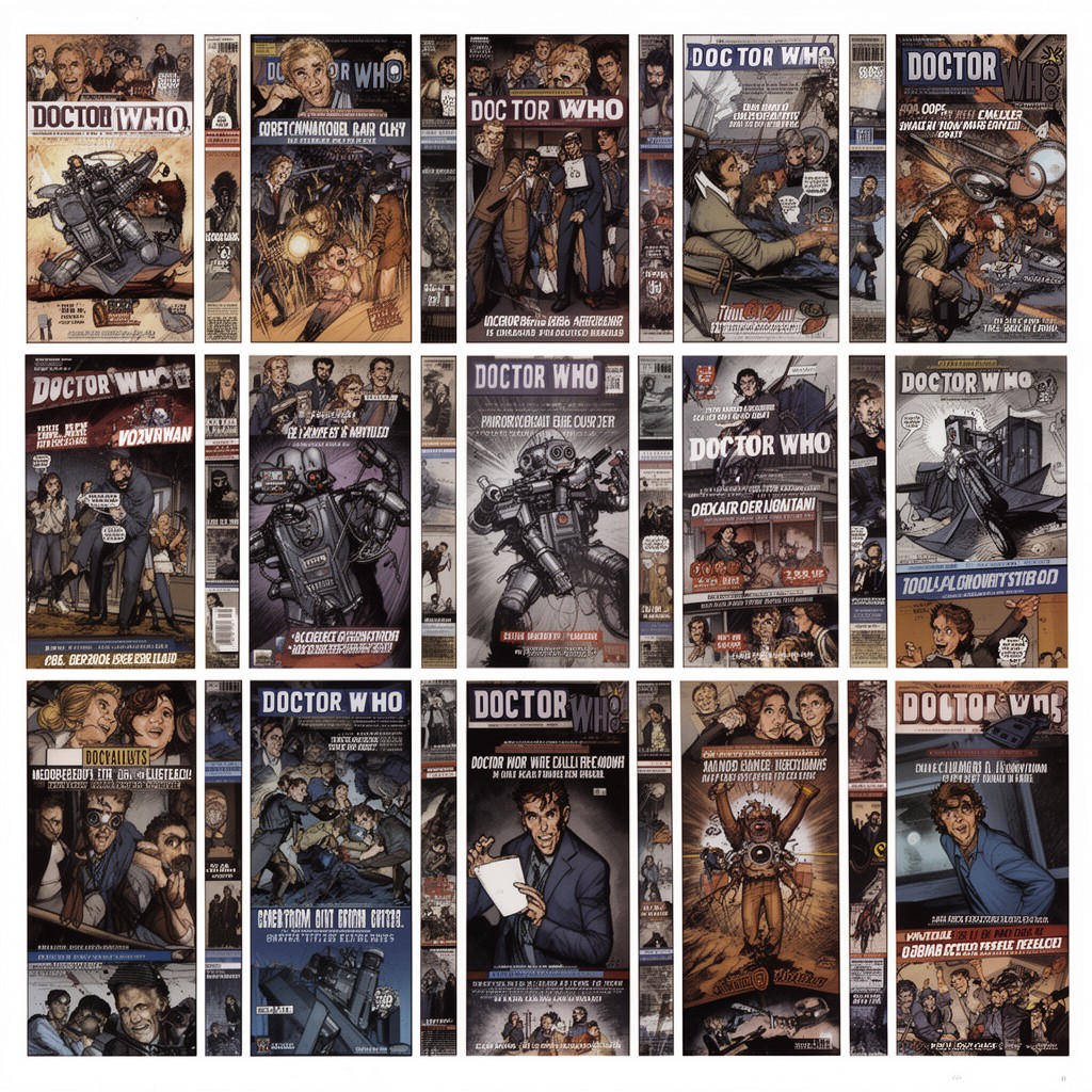 AI-generated illustration of Doctor Who comic strips