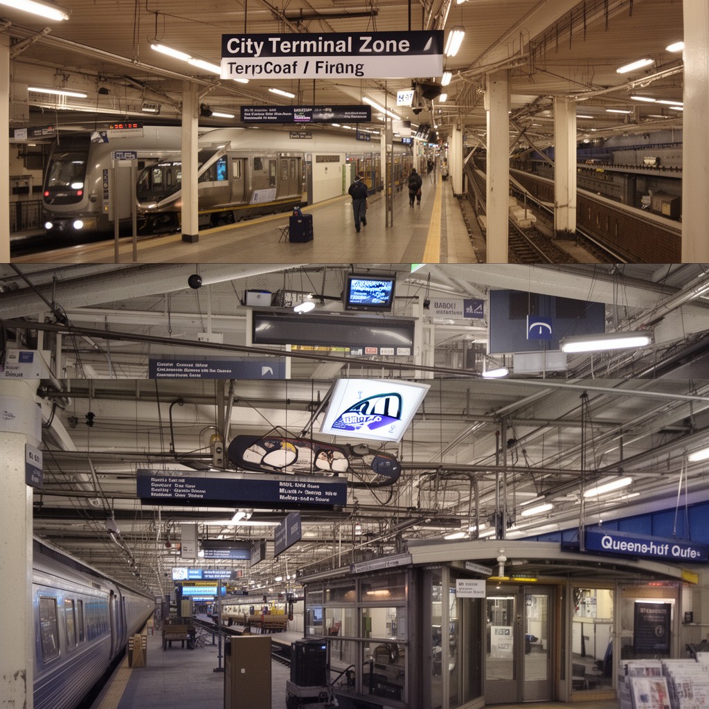 AI-generated illustration of LIRR City Terminal Zone