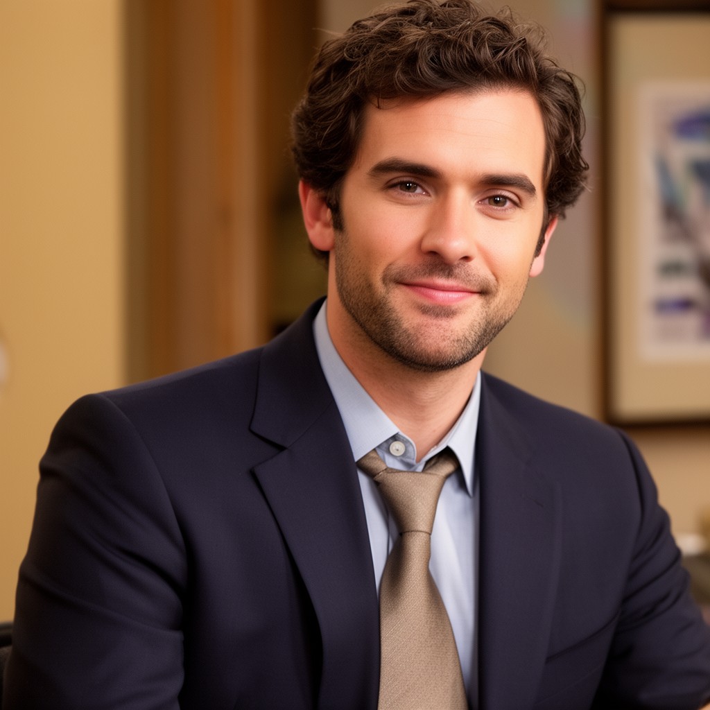 AI-generated illustration of Max Greenfield