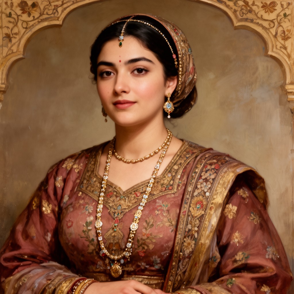 AI-generated illustration of Ruqaiya Sultan Begum