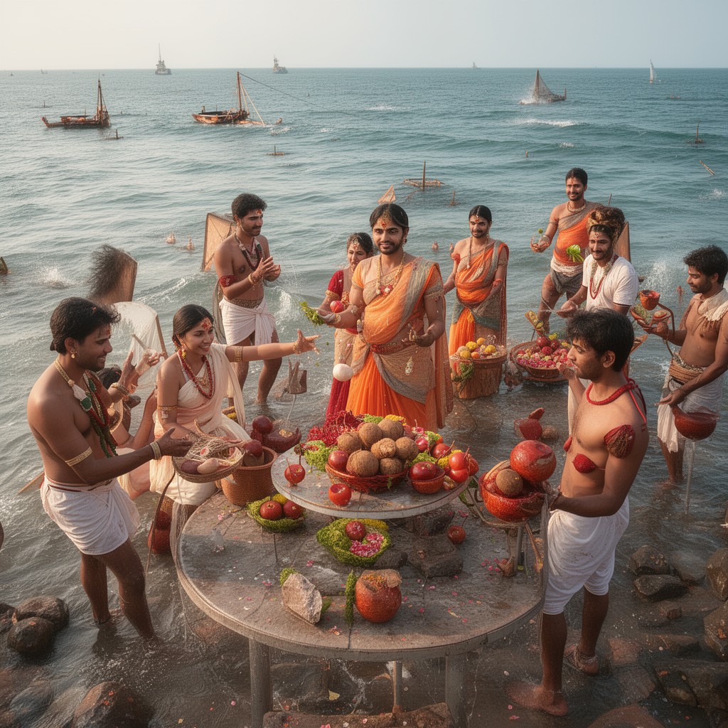 AI-generated illustration of Narali Purnima