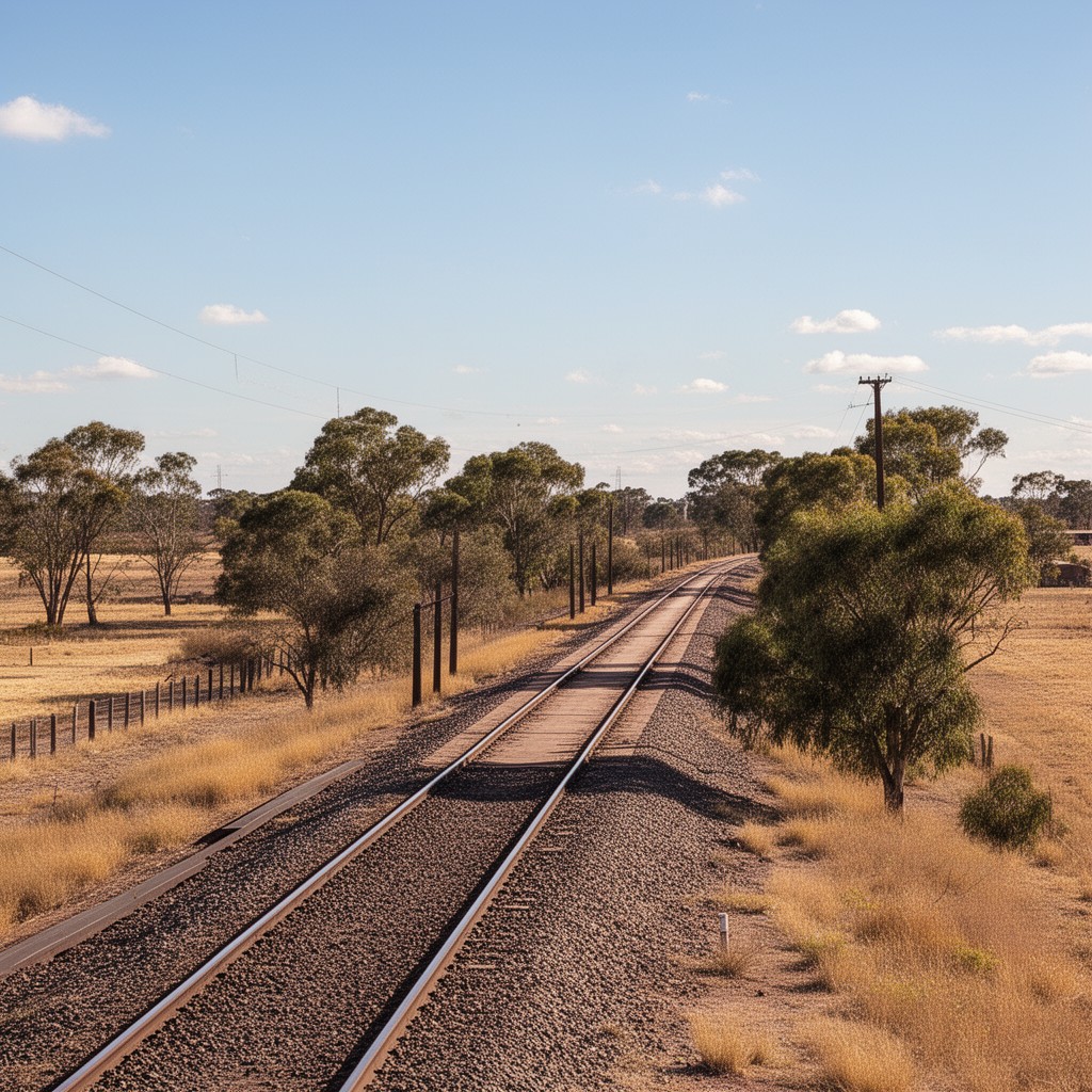 AI-generated illustration of Junee–Narrandera railway line