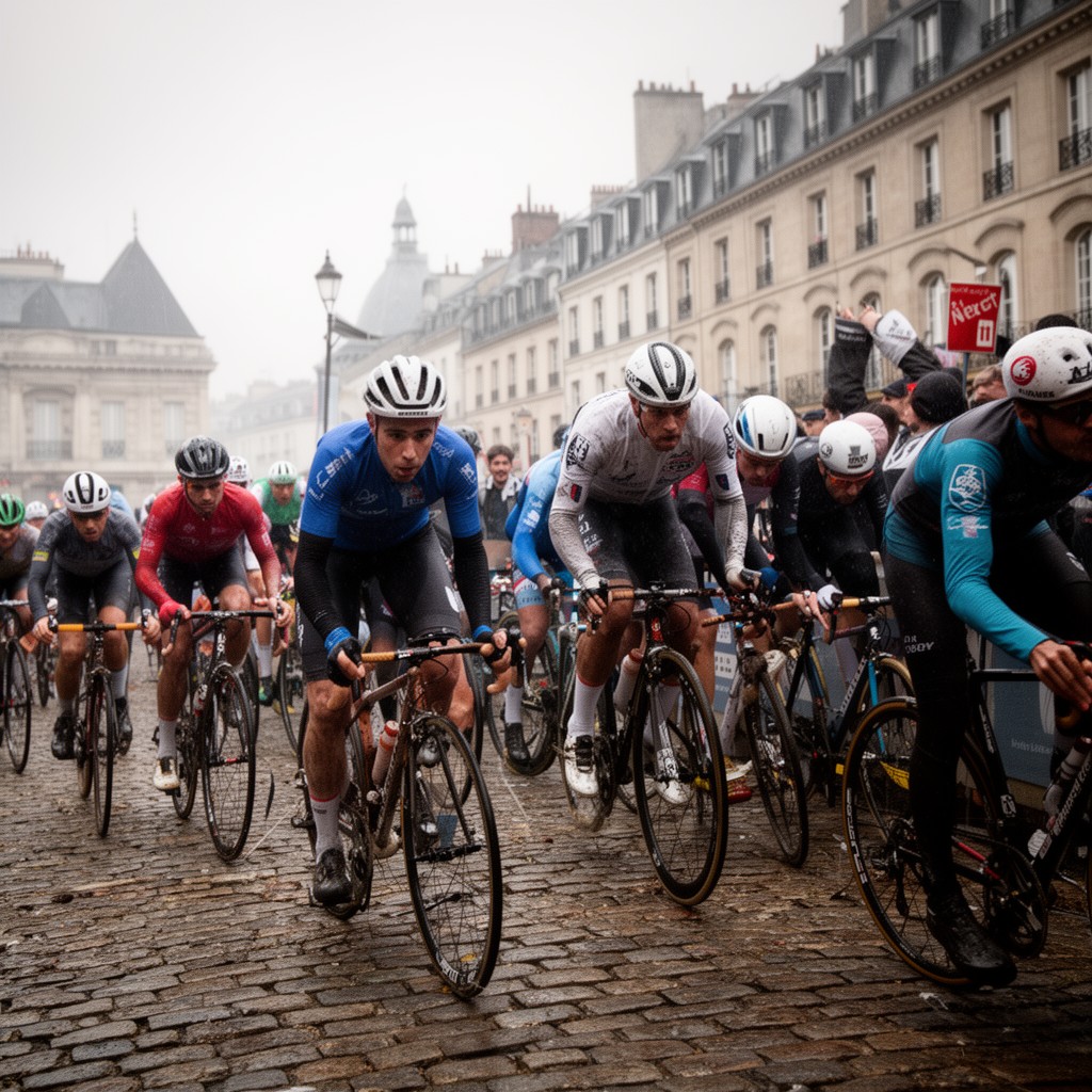 AI-generated illustration of Paris–Roubaix