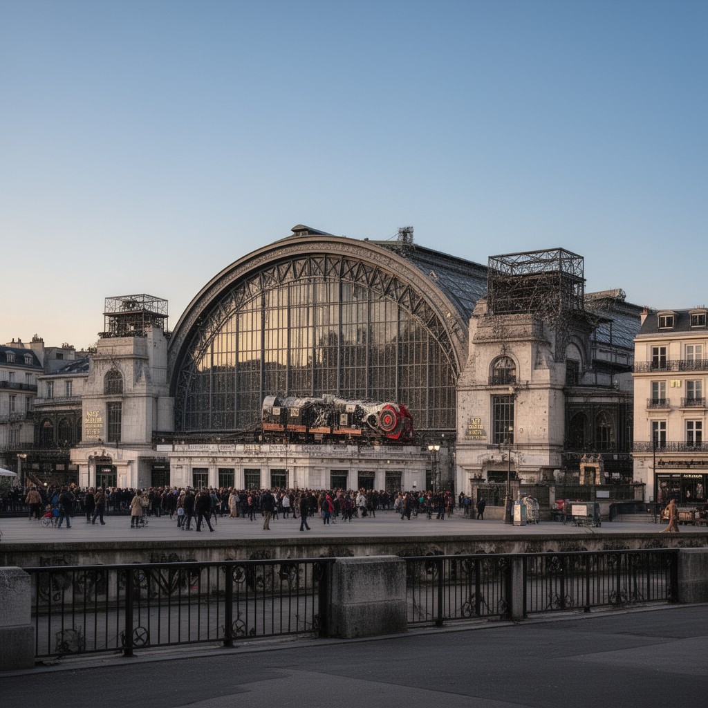 AI-generated illustration of Gare Montparnasse