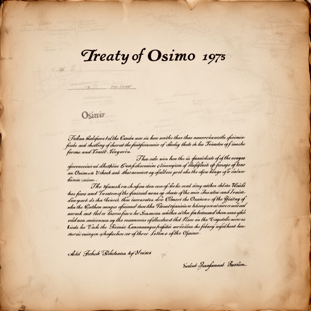 AI-generated illustration of Treaty of Osimo (1975)