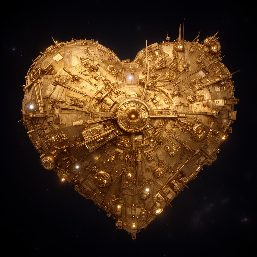 AI-generated illustration of Heart of Gold (spaceship)